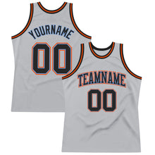 Load image into Gallery viewer, Custom Gray Black Powder Blue-Orange Authentic Throwback Basketball Jersey
