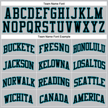 Load image into Gallery viewer, Custom Gray Black-Teal Authentic Throwback Basketball Jersey
