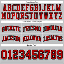 Load image into Gallery viewer, Custom Gray Red-Black Authentic Throwback Basketball Shorts
