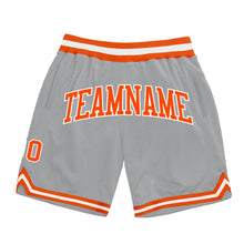 Load image into Gallery viewer, Custom Gray Orange-White Authentic Throwback Basketball Shorts
