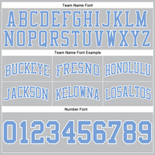 Load image into Gallery viewer, Custom Gray Light Blue-White Authentic Throwback Basketball Shorts
