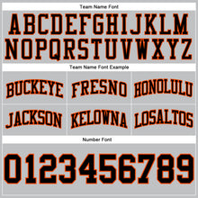 Load image into Gallery viewer, Custom Gray Black-Orange Authentic Throwback Basketball Shorts
