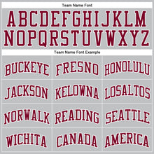 Load image into Gallery viewer, Custom Gray Maroon-White Authentic Throwback Basketball Jersey
