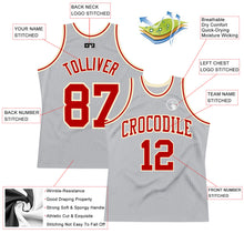 Load image into Gallery viewer, Custom Gray Red-Cream Authentic Throwback Basketball Jersey
