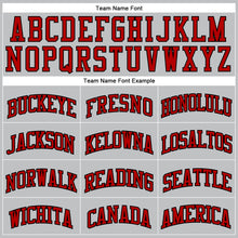 Load image into Gallery viewer, Custom Gray Red-Black Authentic Throwback Basketball Jersey
