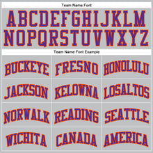 Load image into Gallery viewer, Custom Gray Purple-Orange Authentic Throwback Basketball Jersey
