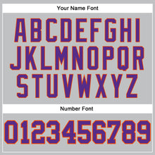 Load image into Gallery viewer, Custom Gray Purple-Orange Authentic Throwback Basketball Jersey
