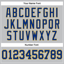 Load image into Gallery viewer, Custom Gray Royal-Gold Authentic Throwback Basketball Jersey
