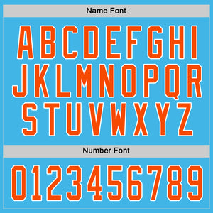 Custom Sky Blue Orange-White Hockey Jersey