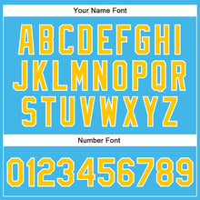 Load image into Gallery viewer, Custom Sky Blue Yellow-White Authentic Baseball Jersey
