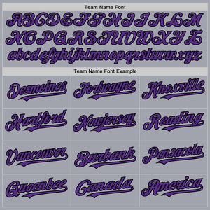 Custom Gray Black Pinstripe Purple Authentic Sleeveless Baseball Jersey