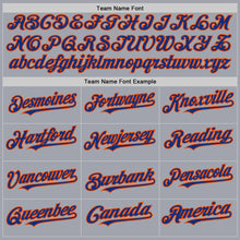 Load image into Gallery viewer, Custom Gray Royal Pinstripe Orange Authentic Sleeveless Baseball Jersey
