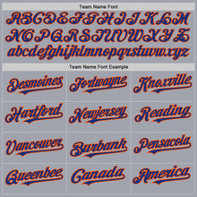 Load image into Gallery viewer, Custom Gray Royal-Orange Authentic Sleeveless Baseball Jersey
