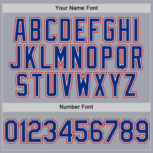 Load image into Gallery viewer, Custom Gray Royal-Red Authentic Sleeveless Baseball Jersey
