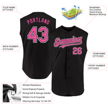 Load image into Gallery viewer, Custom Black Pink-White Authentic Sleeveless Baseball Jersey
