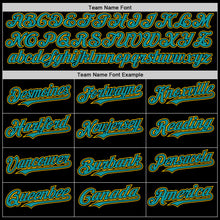Load image into Gallery viewer, Custom Black Teal-Yellow Authentic Sleeveless Baseball Jersey
