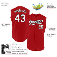Load image into Gallery viewer, Custom Red White-Black Authentic Sleeveless Baseball Jersey
