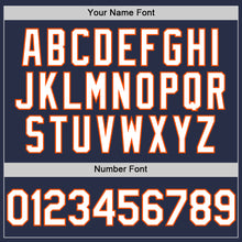 Load image into Gallery viewer, Custom Navy White-Orange Authentic Sleeveless Baseball Jersey
