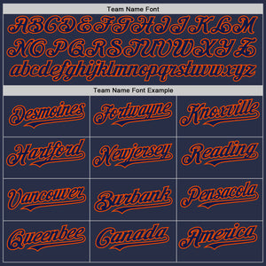 Custom Navy Orange Authentic Sleeveless Baseball Jersey