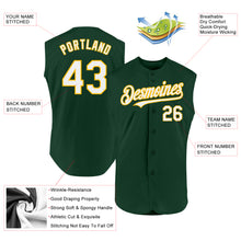 Load image into Gallery viewer, Custom Green White-Gold Authentic Sleeveless Baseball Jersey
