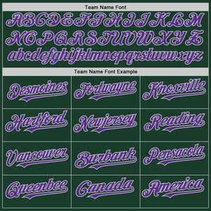 Custom Green Purple-Gray Authentic Sleeveless Baseball Jersey