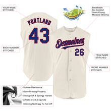 Load image into Gallery viewer, Custom Cream Royal-Red Authentic Sleeveless Baseball Jersey
