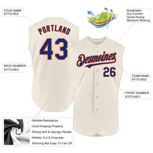Load image into Gallery viewer, Custom Cream Royal-Orange Authentic Sleeveless Baseball Jersey

