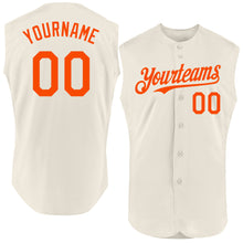 Load image into Gallery viewer, Custom Cream Orange Authentic Sleeveless Baseball Jersey

