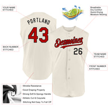 Load image into Gallery viewer, Custom Cream Red-Black Authentic Sleeveless Baseball Jersey
