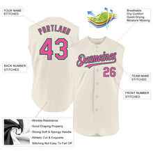 Load image into Gallery viewer, Custom Cream Pink-Kelly Green Authentic Sleeveless Baseball Jersey
