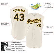 Load image into Gallery viewer, Custom Cream Black-Gold Authentic Sleeveless Baseball Jersey
