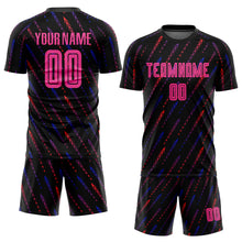 Load image into Gallery viewer, Custom Black Pink-Orange Sublimation Soccer Uniform Jersey
