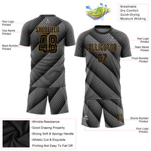 Load image into Gallery viewer, Custom Black Black-Old Gold Sublimation Soccer Uniform Jersey
