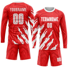 Load image into Gallery viewer, Custom Red White Sublimation Soccer Uniform Jersey
