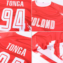 Load image into Gallery viewer, Custom Red White Sublimation Soccer Uniform Jersey
