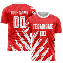Load image into Gallery viewer, Custom Red White Sublimation Soccer Uniform Jersey
