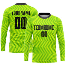 Load image into Gallery viewer, Custom Neon Green Black Sublimation Soccer Uniform Jersey
