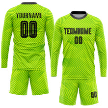 Load image into Gallery viewer, Custom Neon Green Black Sublimation Soccer Uniform Jersey
