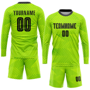 Custom Neon Green Black Sublimation Soccer Uniform Jersey