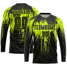 Load image into Gallery viewer, Custom Neon Green Black Sublimation Soccer Uniform Jersey
