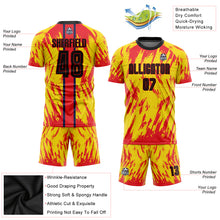 Load image into Gallery viewer, Custom Gold Black-Red Sublimation Soccer Uniform Jersey
