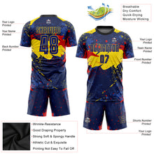 Load image into Gallery viewer, Custom Figure Royal-Gold Sublimation Soccer Uniform Jersey
