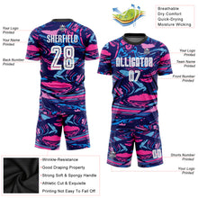 Load image into Gallery viewer, Custom Figure White-Pink Sublimation Soccer Uniform Jersey
