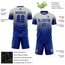 Load image into Gallery viewer, Custom Gray Royal Sublimation Fade Fashion Soccer Uniform Jersey
