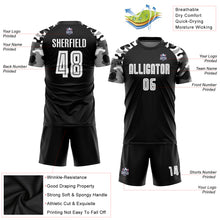 Load image into Gallery viewer, Custom Black White-Camo Sublimation Soccer Uniform Jersey
