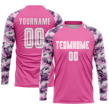 Load image into Gallery viewer, Custom Pink White-Camo Sublimation Soccer Uniform Jersey
