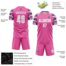 Load image into Gallery viewer, Custom Pink White-Camo Sublimation Soccer Uniform Jersey
