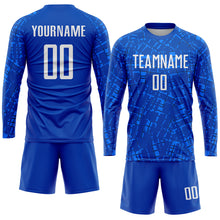 Load image into Gallery viewer, Custom Royal White Sublimation Soccer Uniform Jersey
