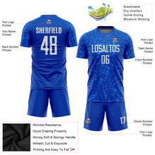 Load image into Gallery viewer, Custom Royal White Sublimation Soccer Uniform Jersey
