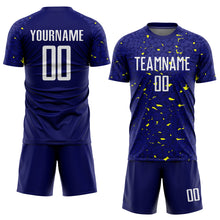 Load image into Gallery viewer, Custom Navy White-Gold Sublimation Soccer Uniform Jersey
